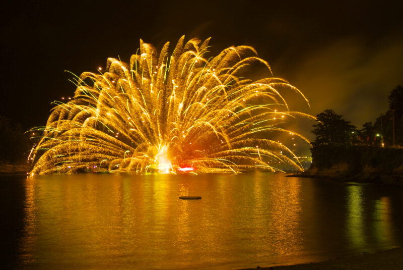 堂ヶ島夕映えの花火